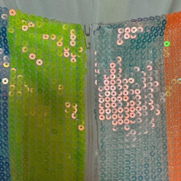 RAINBOW FRINGE SEQUIN DRESS - Picture 7 of 10